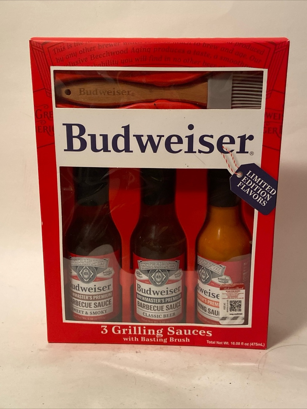 Budweiser BBQ limited edition Sauce Variety 3-Pack grilling gift set March 2027
